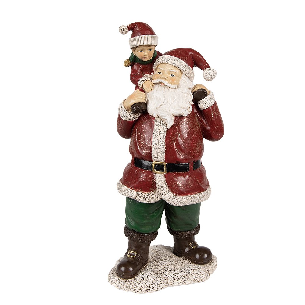 Weihnachtsdekoration Statue Weihnachtsmann Rot 11x8x23 cm