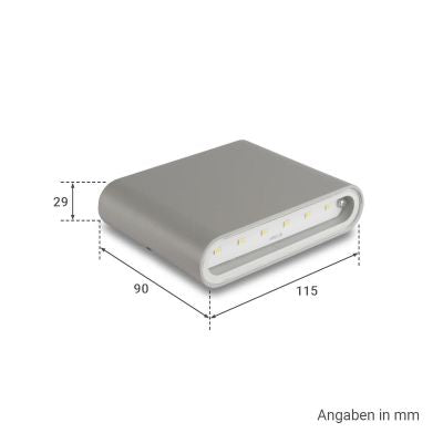 Wandleuchte Slide UP and DOWN 3000K IP54 - Watt: 5W - Farbe: Silber