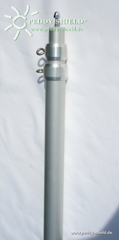 Aluminium Teleskopmast - 3-teilig - max. Länge 280 cm - Versandlänge 113 cm - Befestigung Sonnensegel konkav von ca. 20 m²