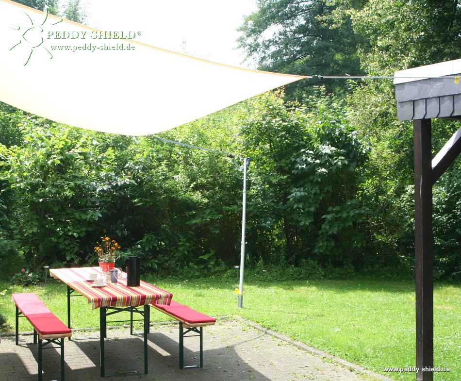 Aluminium Teleskopmast - 3-teilig - max. Länge 280 cm - Versandlänge 113 cm - Befestigung Sonnensegel konkav von ca. 20 m²