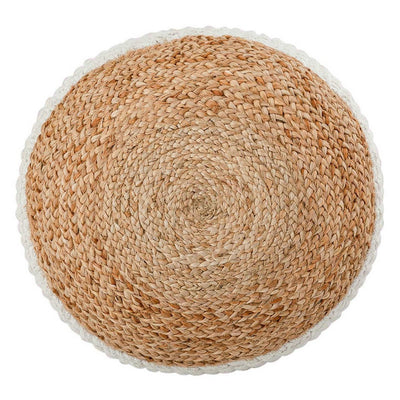 Sitzpouf Jute Sitzhocker rund 50x50 cm Deko Hocker Jute natur Sitzpouf Bodenkissen Fußhocker