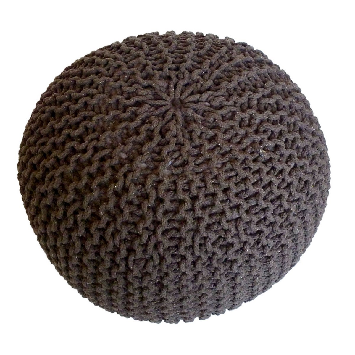 Pouf Ø 55 cm Strickhocker Sitzpouf Sitzpuff Bodenkissen Grobstrick-Optik extrahoch Höhe 37 cm