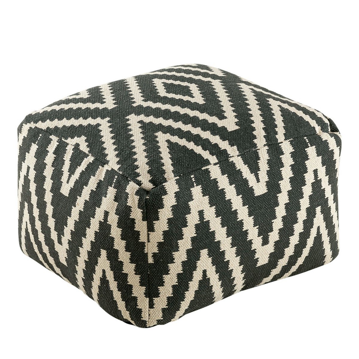 Sitzwürfel Fußhocker Sitzhocker 55x37x55 cm Pouf Kelim Bodenkissen Peru schwarz taupe gelb türkis