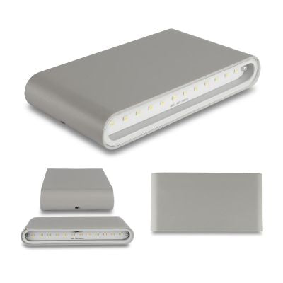 Wandleuchte Slide UP and DOWN 3000K IP54 - Watt: 12W - Farbe: Silber