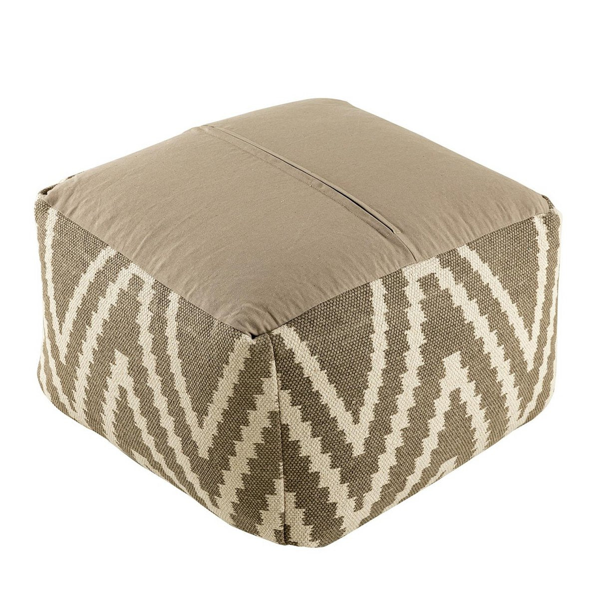 Sitzwürfel Fußhocker Sitzhocker 55x37x55 cm Pouf Kelim Bodenkissen Peru schwarz taupe gelb türkis