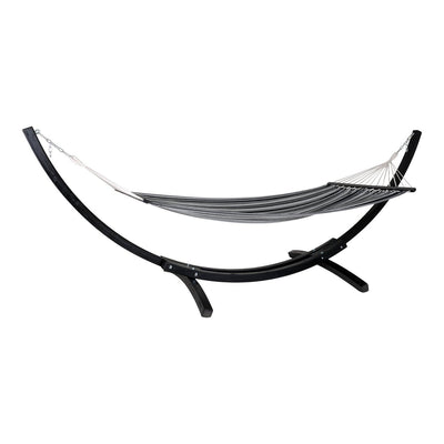 Tripoli Hammock – Hängematte auf Holzständer, Lärche, Polyester/Baumwolle, schwarz/grau/weiß