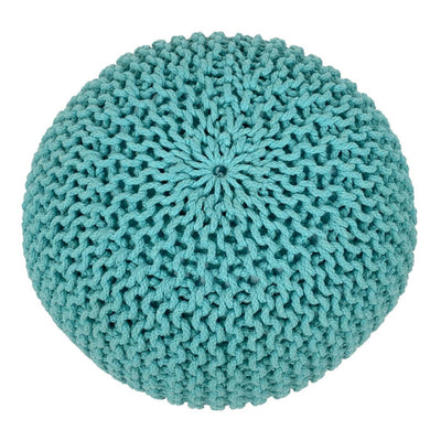 Pouf Ø 55 cm Strickhocker Sitzpouf Sitzpuff Bodenkissen Grobstrick-Optik extrahoch Höhe 37 cm