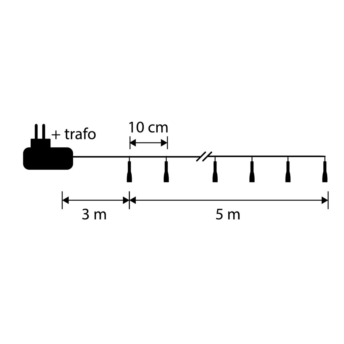 Luca Smart Lighting Weihnachtsbaumbeleuchtung mit 50 LED-Lichtern – L500 cm – RGB