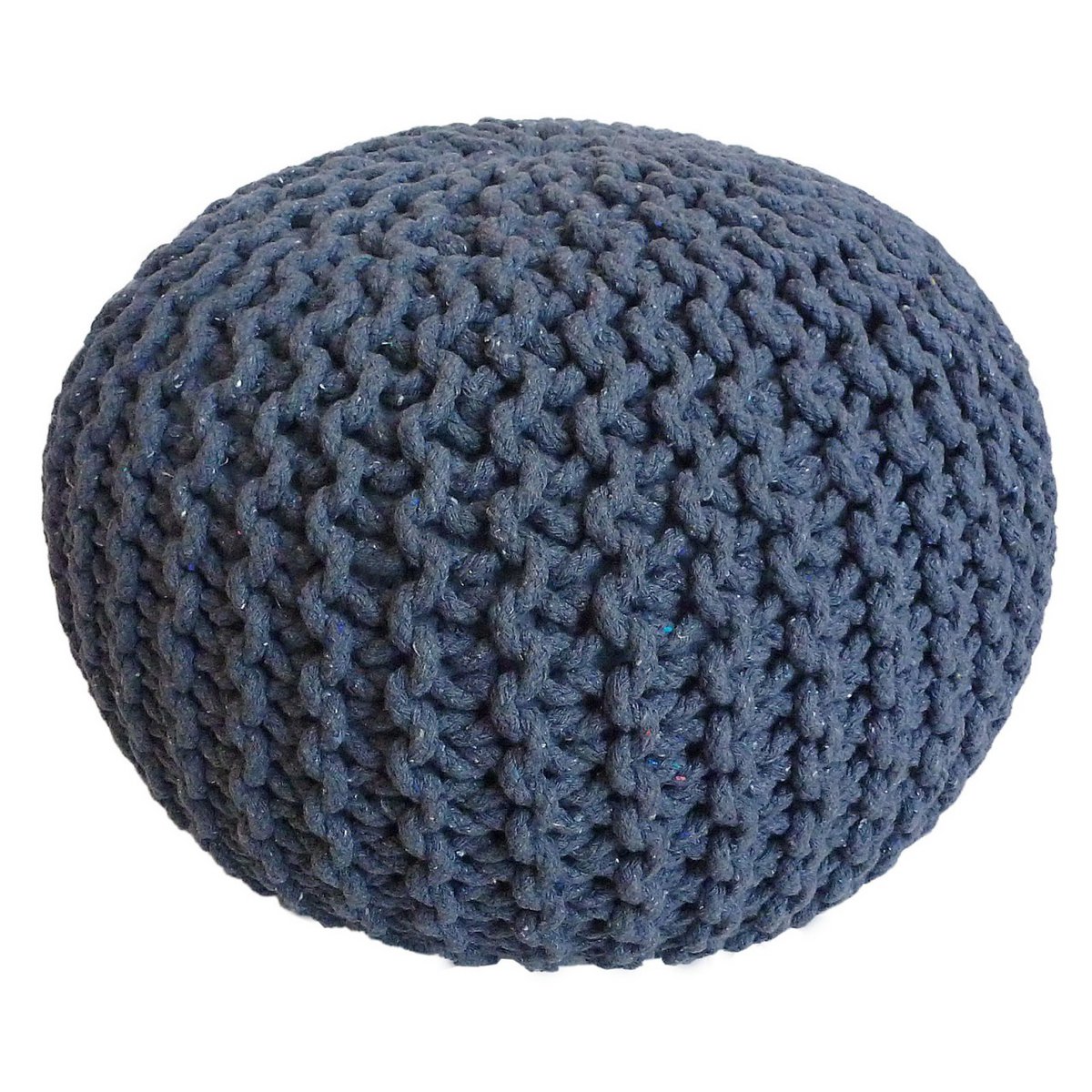 Pouf Ø 55 cm Strickhocker Sitzpouf Sitzpuff Bodenkissen Grobstrick-Optik extrahoch Höhe 37 cm