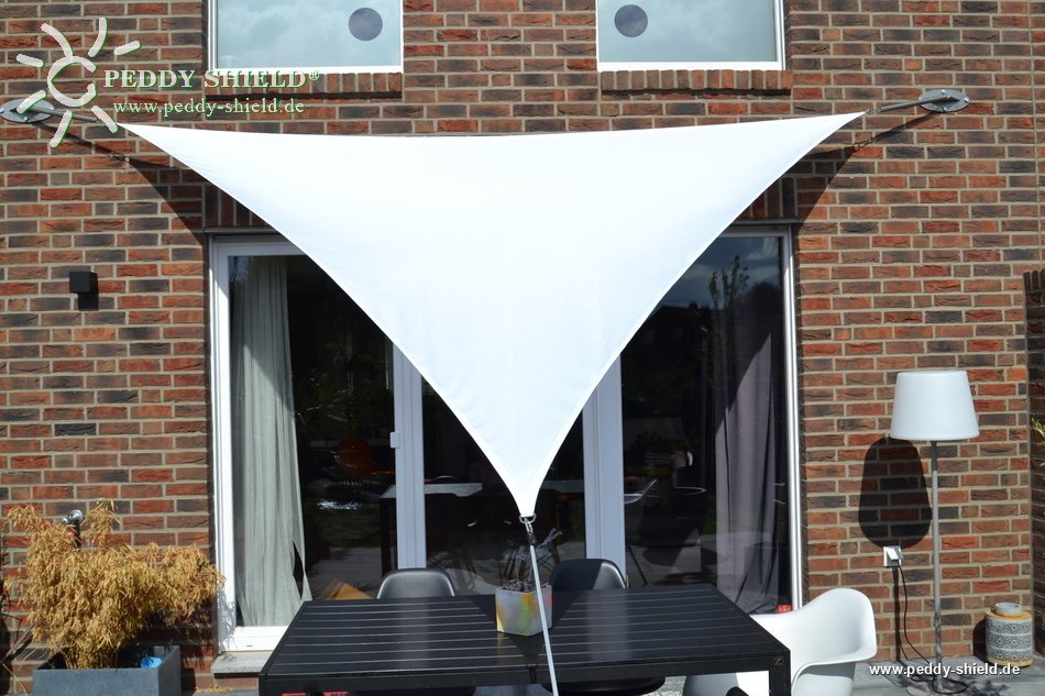 dreieckiges sonnensegel spannen Dreiecksonnensegel 360 cm