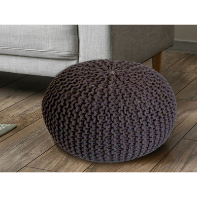 Pouf Ø 55 cm Strickhocker Sitzpouf Sitzpuff Bodenkissen Grobstrick-Optik extrahoch Höhe 37 cm