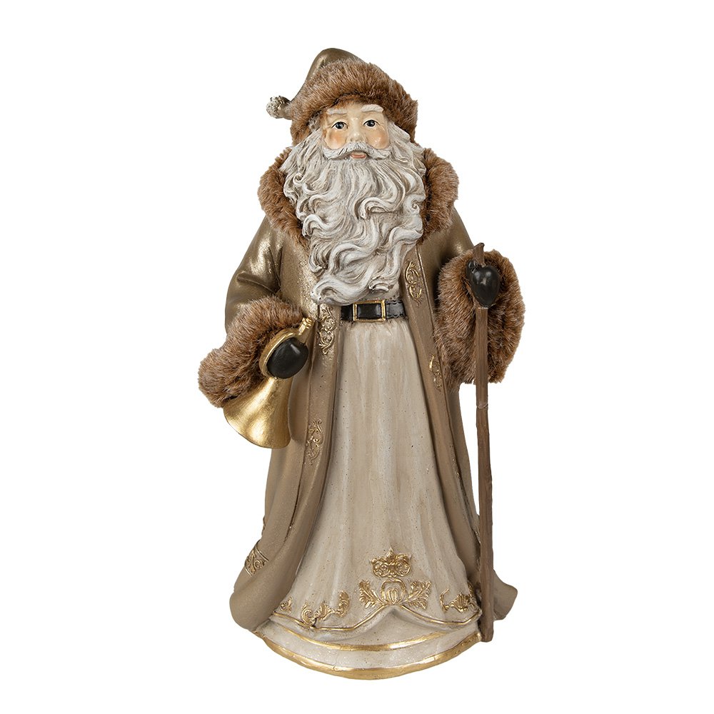 Weihnachtsdekoration Statue Weihnachtsmann Braun 18x16x34 cm