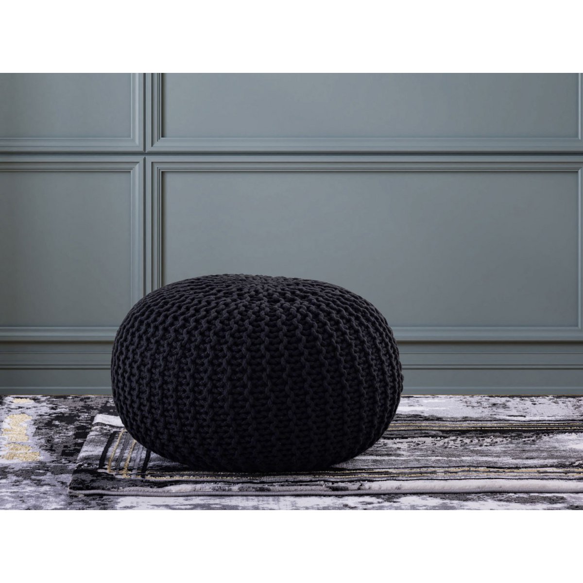 PREMIUM Pouf Sitzpouf Strickhocker Strickpuff Ø 55 cm Innen & Außen waschbar brillante Farben!