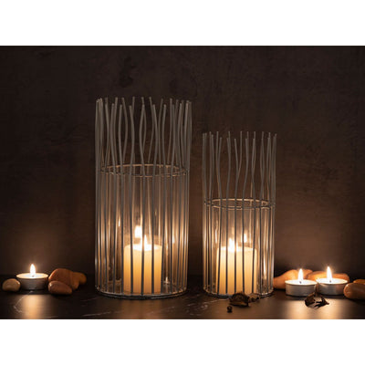 Windlicht 8-teilig Set 2 x 4 VE Kerzenhalter Teelichthalter Loft schwarz o. silber Kerzenständer