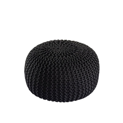 Pouf PREMIUM ø45cm Sitzhocker Strickpouf Innen Terrasse Pool Garten nachhaltig