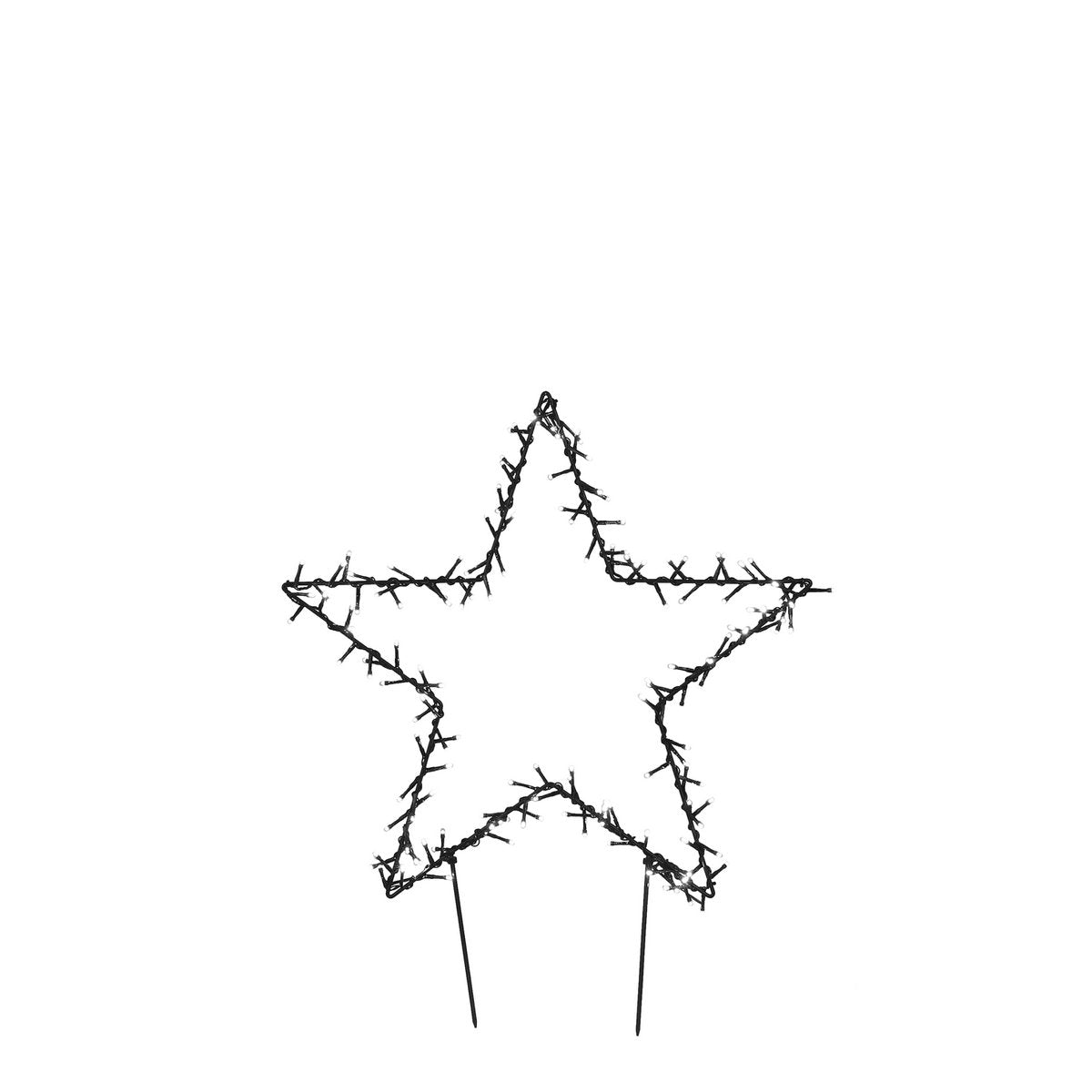 Garden d'Light Star Gartenstecker mit klassischer weißer LED-Beleuchtung – L60 x H73 cm – Schwarz