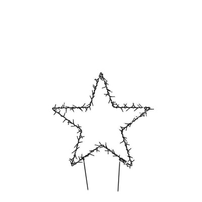 Garden d'Light Star Gartenstecker mit klassischer weißer LED-Beleuchtung – L60 x H73 cm – Schwarz