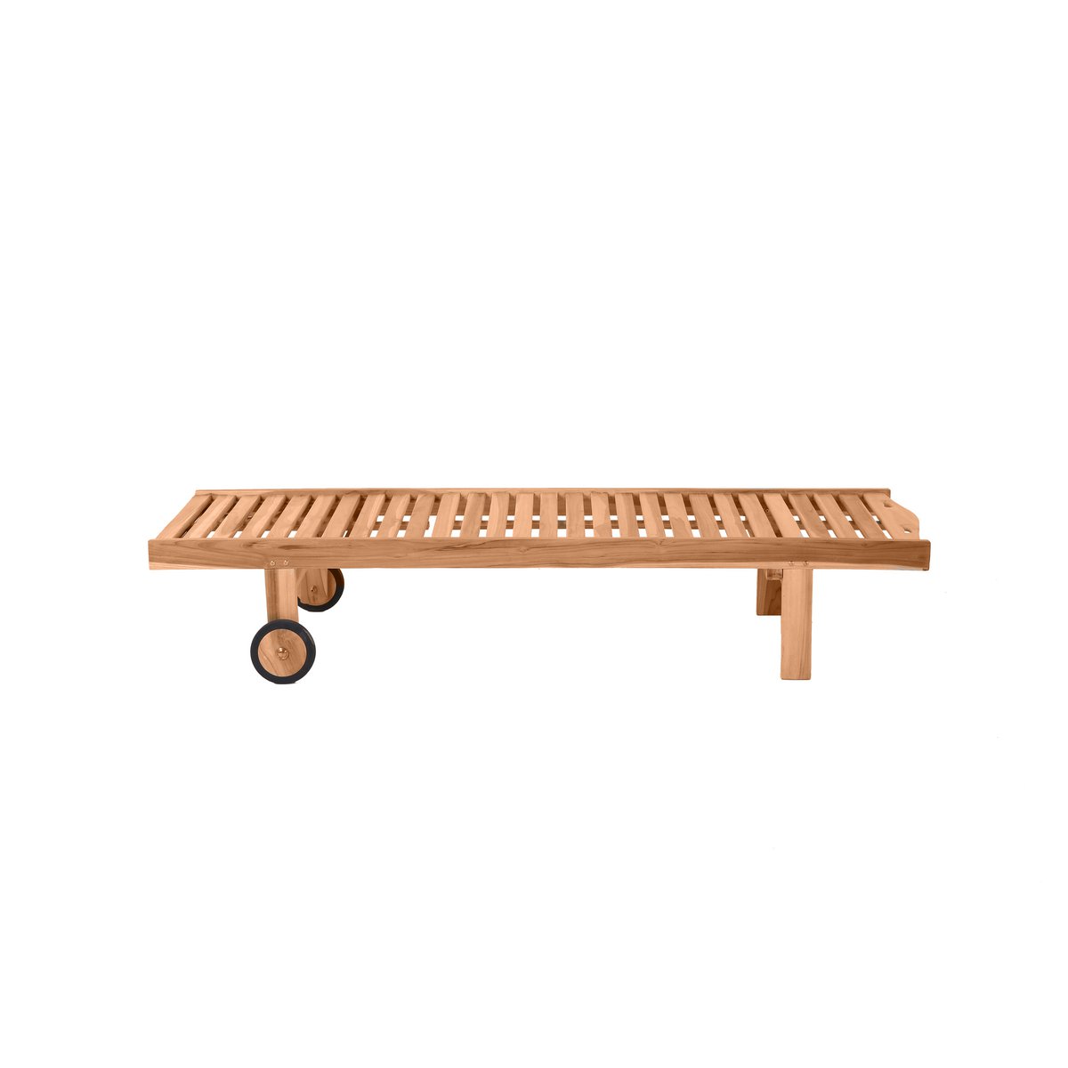 Möbilia Gartenliege inkl. Rollen holz , Teak natur 65 cm