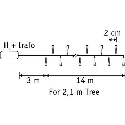 Lichterkette-Weihnachtsbaumbeleuchtung mit 700 LED-Lichtern – L1400 cm – klassisches Weiß