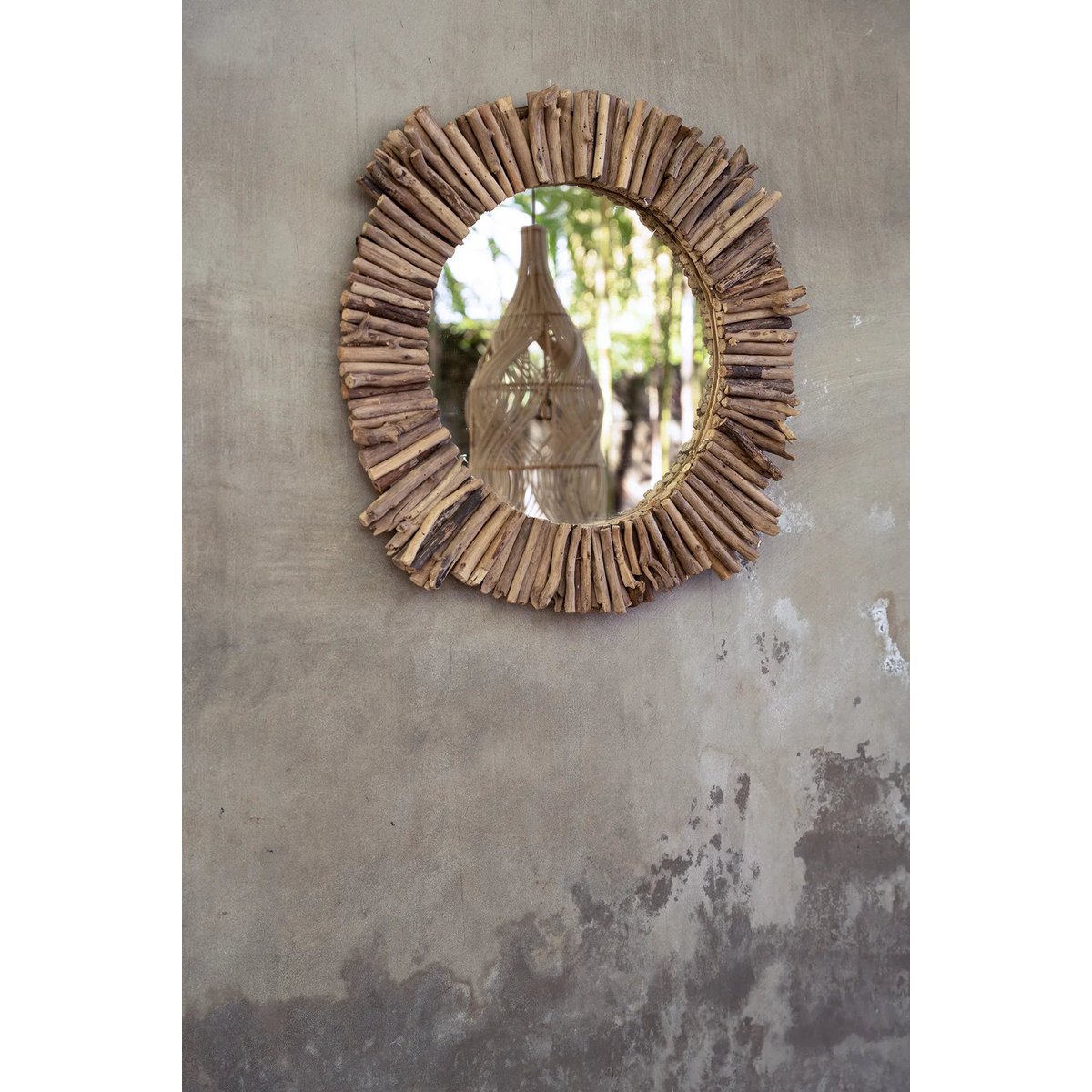 The Driftwood Halo Mirror - Natur - M