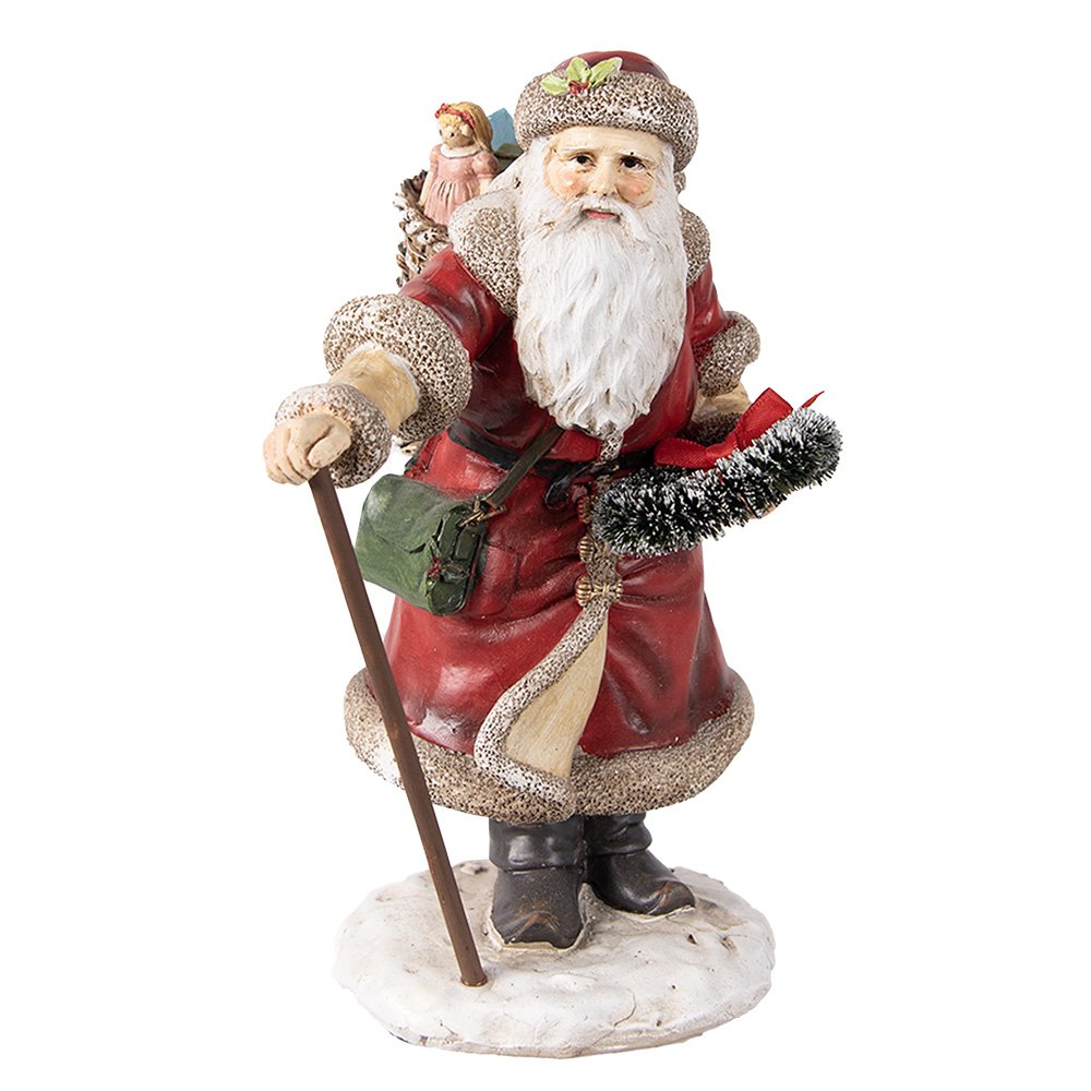 Weihnachtsdekoration Statue Weihnachtsmann Rot 14x12x20 cm