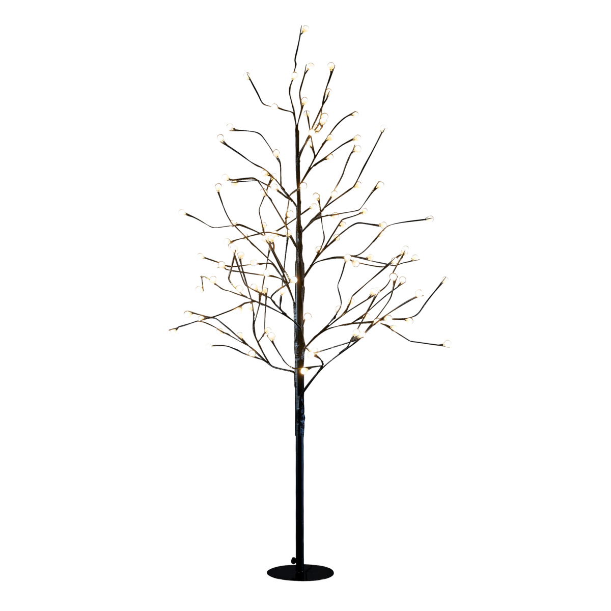 Baum mit klassischer weißer LED-Beleuchtung – H150 x Ø80 cm – Metall – Schwarz