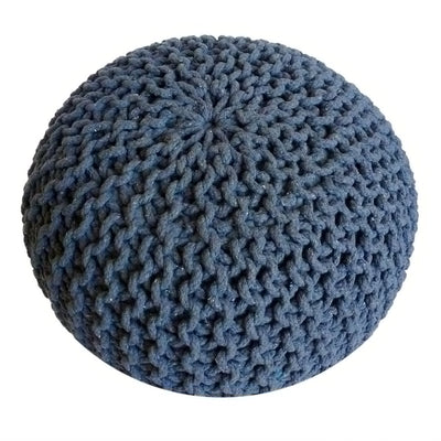 Pouf Ø 55 cm Strickhocker Sitzpouf Sitzpuff Bodenkissen Grobstrick-Optik extrahoch Höhe 37 cm