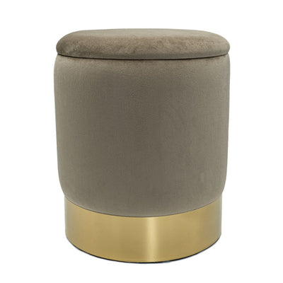 Samthocker Deko Hocker Samt Pouf Dekopouf Velour Hocker mit Stauraum u. Deckel Ø 31 H 38 cm