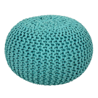 Strickhocker Pouf Ø 45 H 30 cm cm Sitzpouf Strick Bodenkissen