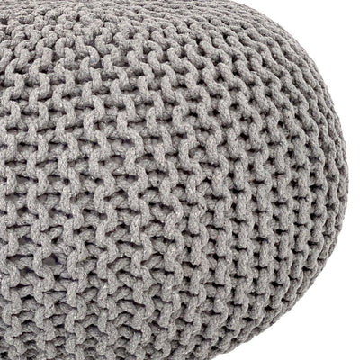 Pouf Ø 55 cm Strickhocker Sitzpouf Sitzpuff Bodenkissen Grobstrick-Optik extrahoch Höhe 37 cm