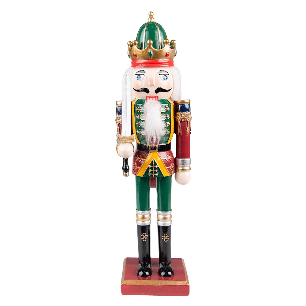 Weihnachtsdeko Figur Nussknacker Grün Rot 9x7x30 cm