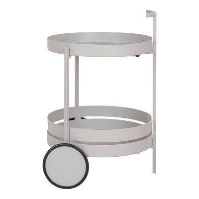 Beja Bar Trolley – Barwagen, Stahl, kühles Grau, 2 Regale, 40 x 49,5 x 61 cm