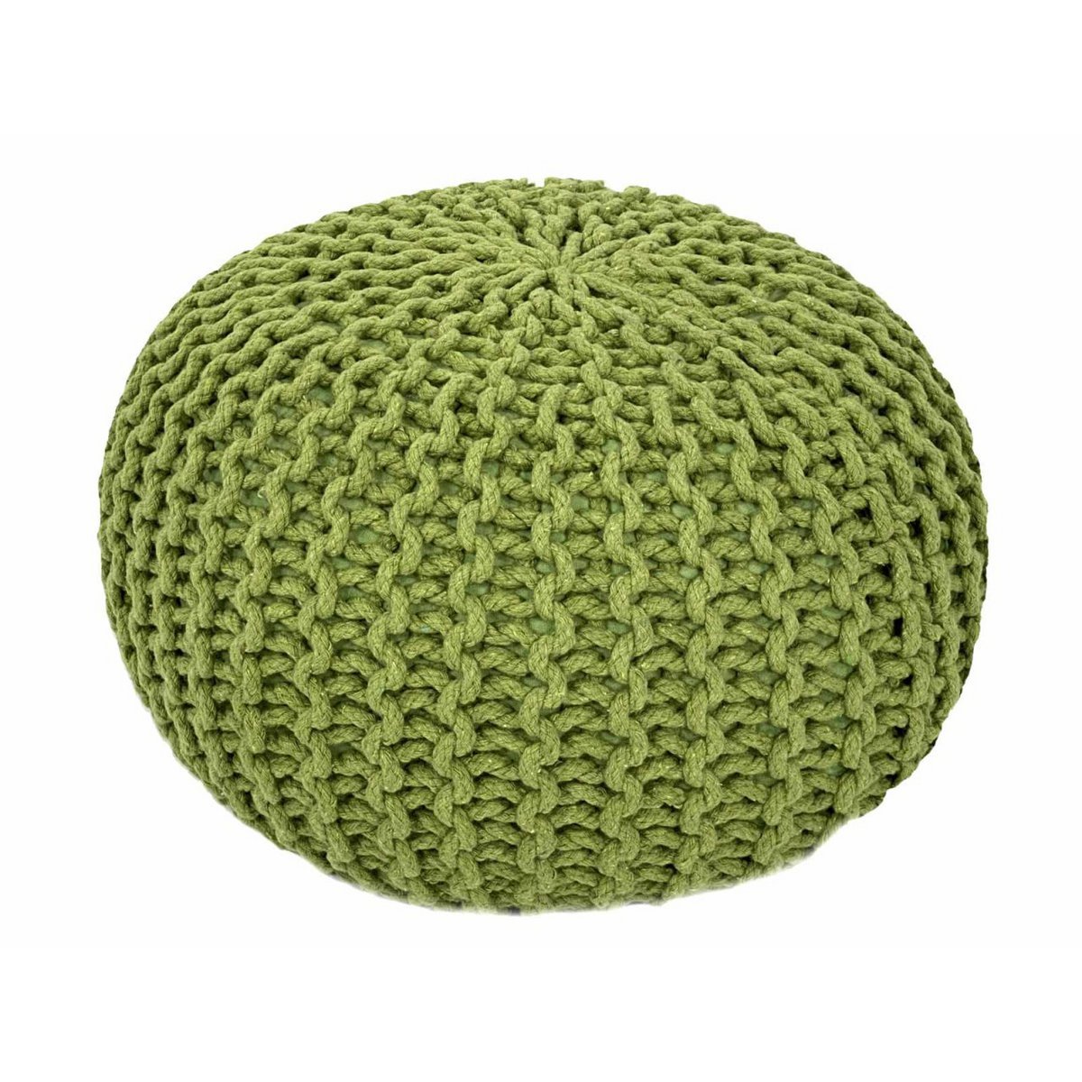 Pouf Set 3 Stück Ø 55 cm Strickhocker Sitzhocker Hocker Bodenkissen Grobstrick-Optik