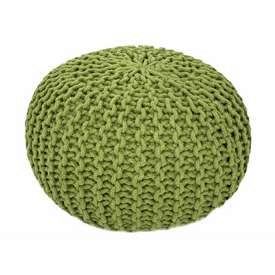 Pouf Set 3 Stück Ø 55 cm Strickhocker Sitzhocker Hocker Bodenkissen Grobstrick-Optik