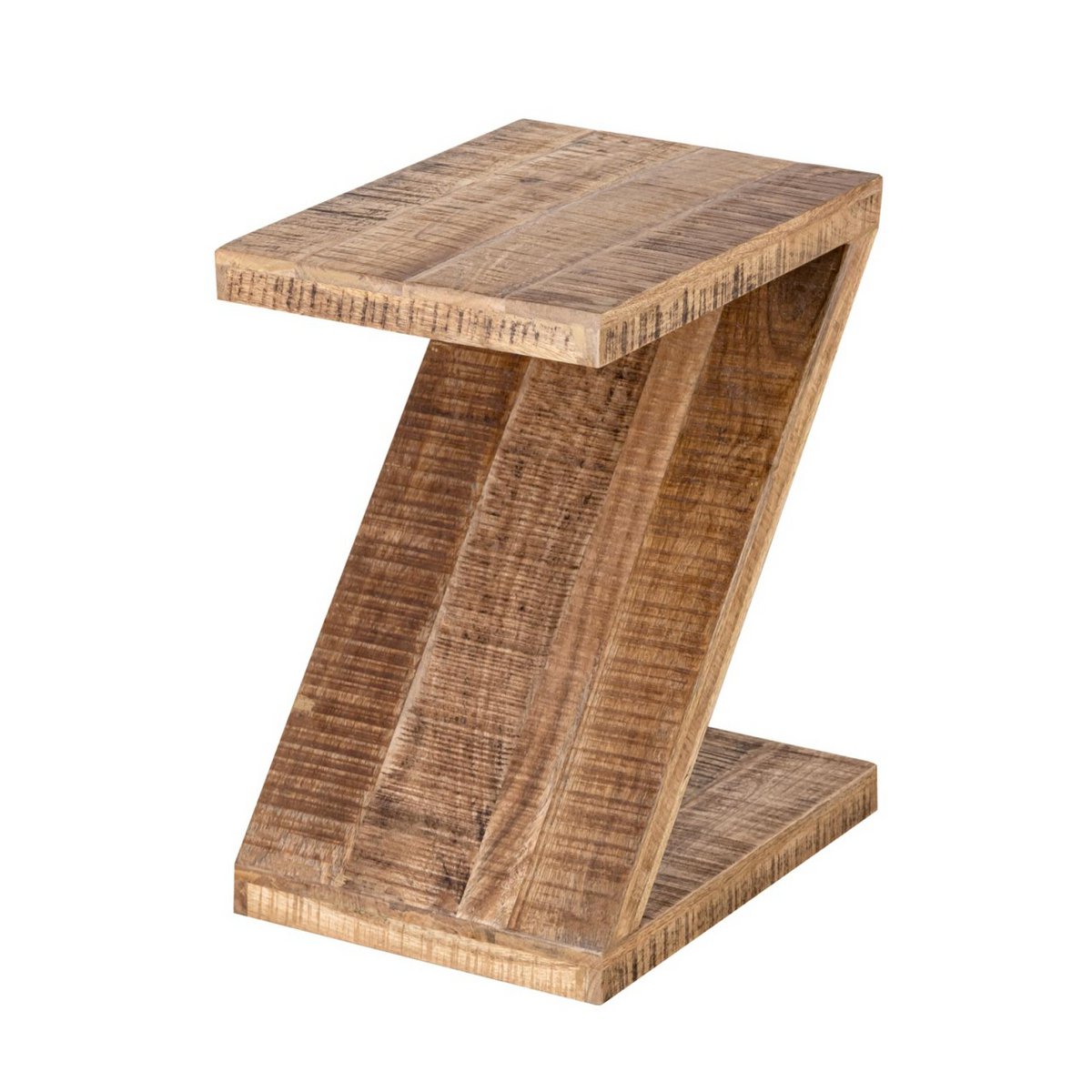 Beistelltisch Holz Z Form 42x50x31cm Zoro Sofatisch Blumentisch nachhaltig Mango Altholz