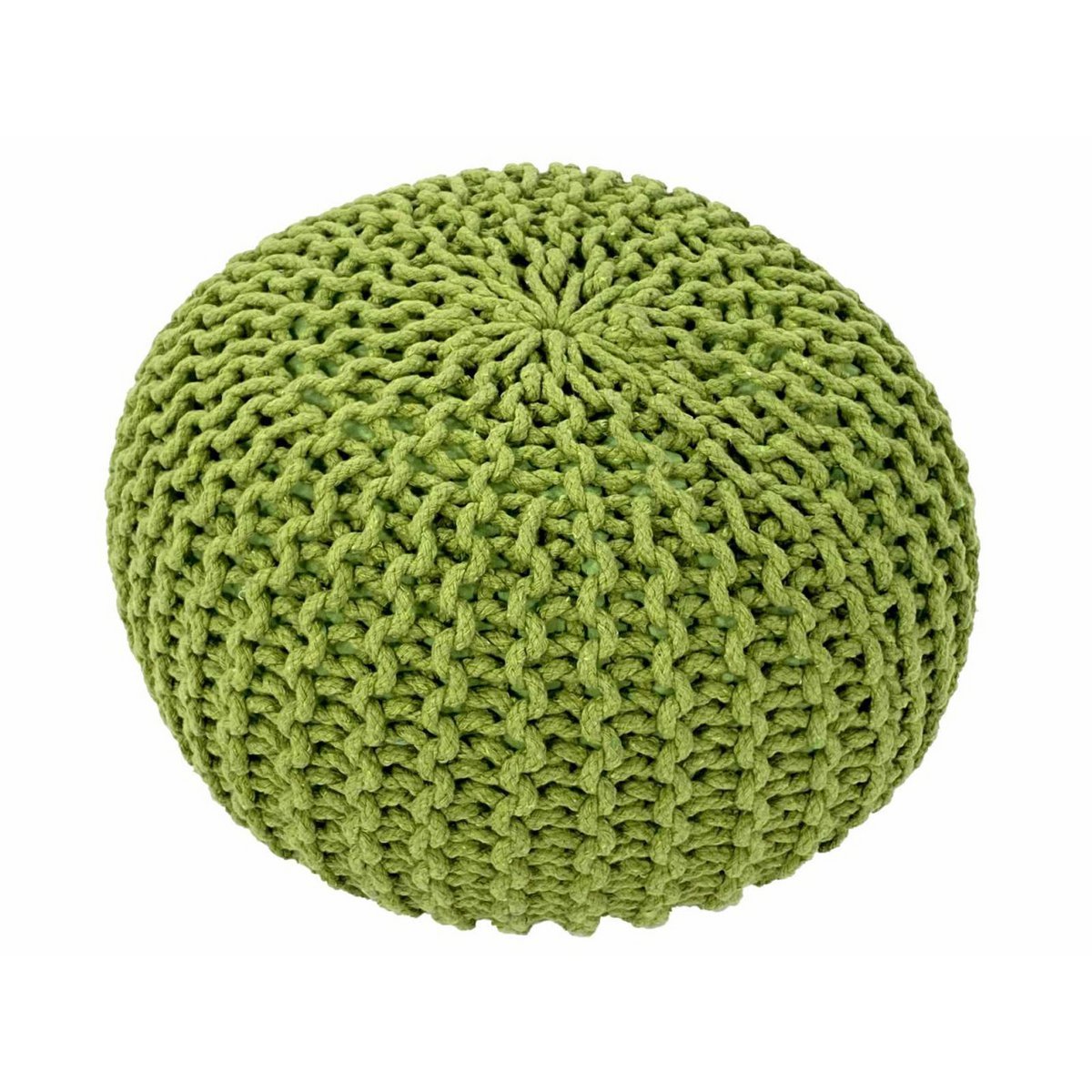 Pouf Set 3 Stück Ø 55 cm Strickhocker Sitzhocker Hocker Bodenkissen Grobstrick-Optik