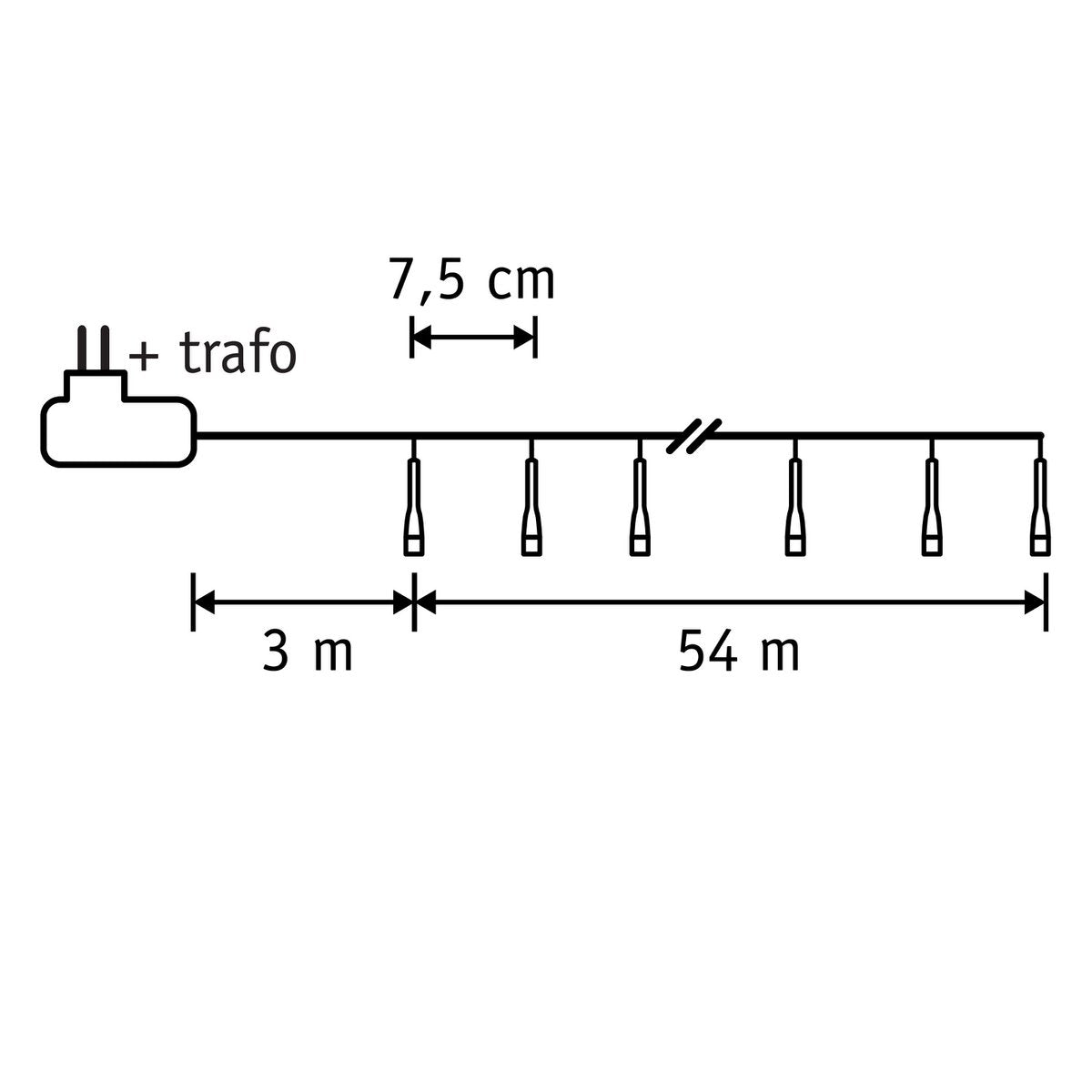 Weihnachtsbeleuchtung mit 720 LED-Lichtern – L5400 cm – Warmweiß