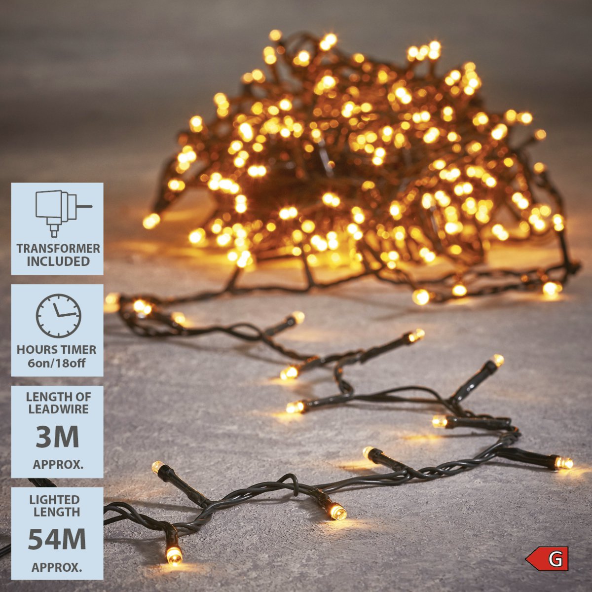 Weihnachtsbeleuchtung mit 720 LED-Lichtern – L5400 cm – Warmweiß