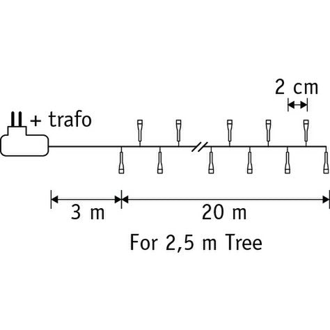 Lichterkette-Weihnachtsbaumbeleuchtung mit 1000 LED-Lichtern – L2000 cm – klassisches Weiß