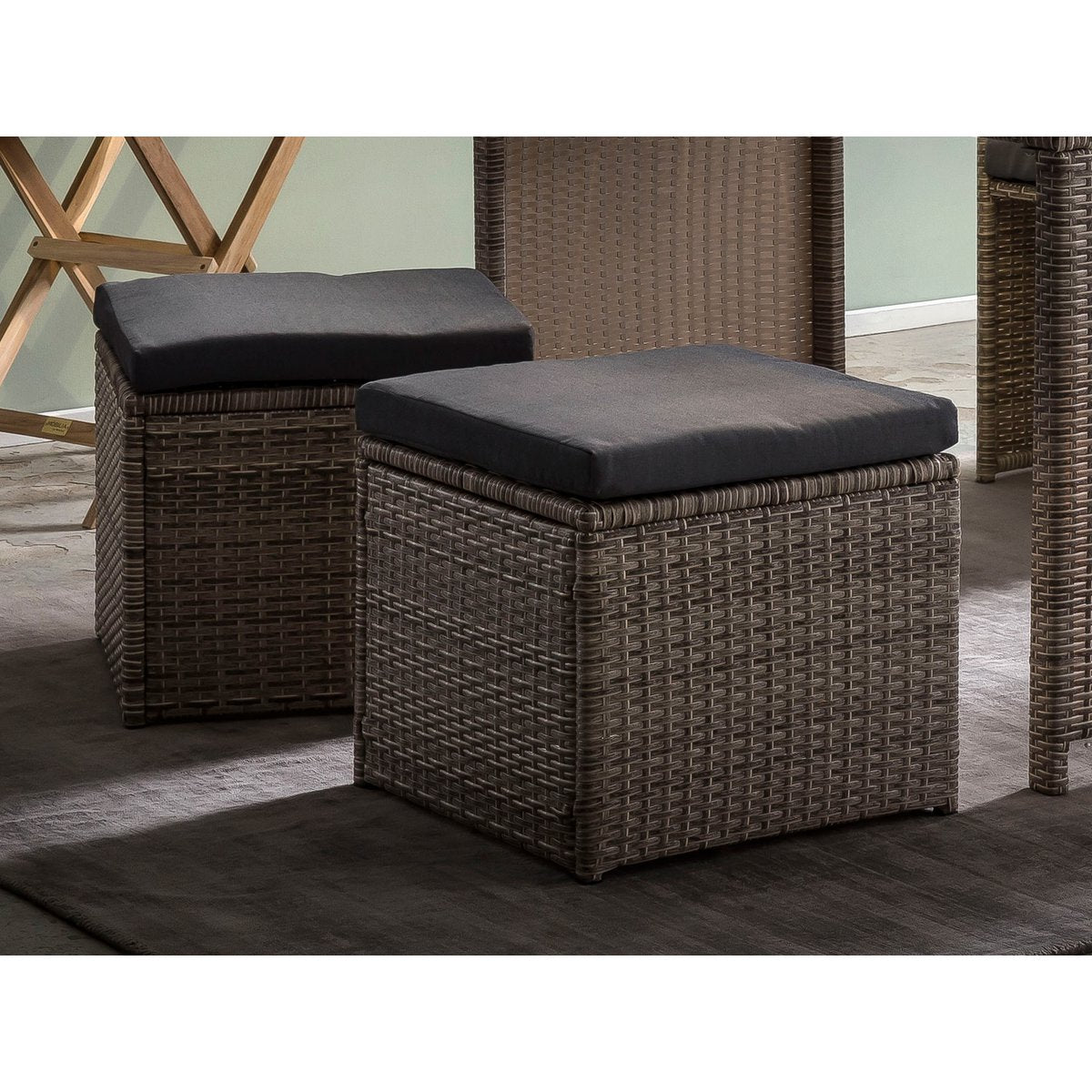 Rattan Sitzgruppe 'Tembo' Outdoor inkl. Kissen 5 Teilig