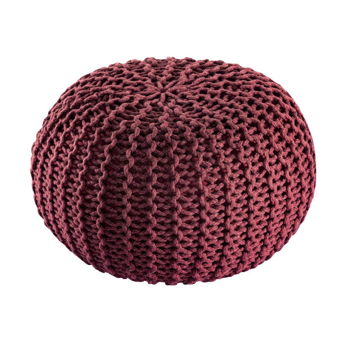 Sitzpouf ø55cm Pouf Strickhocker Strickpouf PREMIUM Innen Terrasse Pool Garten nachhaltig