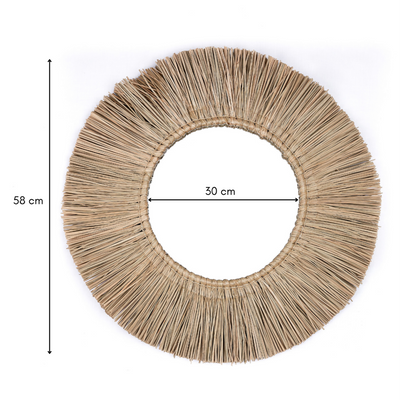 Wandspiegel aus Seegras rund mit 60 cm Durchmesser RIMBA