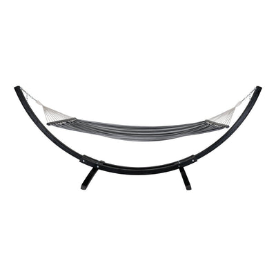 Tripoli Hammock – Hängematte auf Holzständer, Lärche, Polyester/Baumwolle, schwarz/grau/weiß