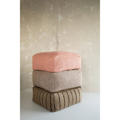 Pouffe - Beige Schwarz