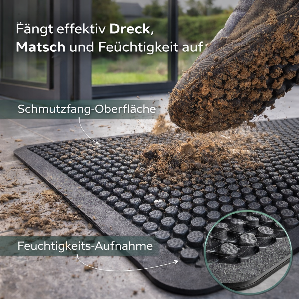 HD CleanStep Duo – Premium Fußmatte für Indoor & Outdoor | Rutschfest, Wasserdicht & Schmutzfangend | Flaches Design