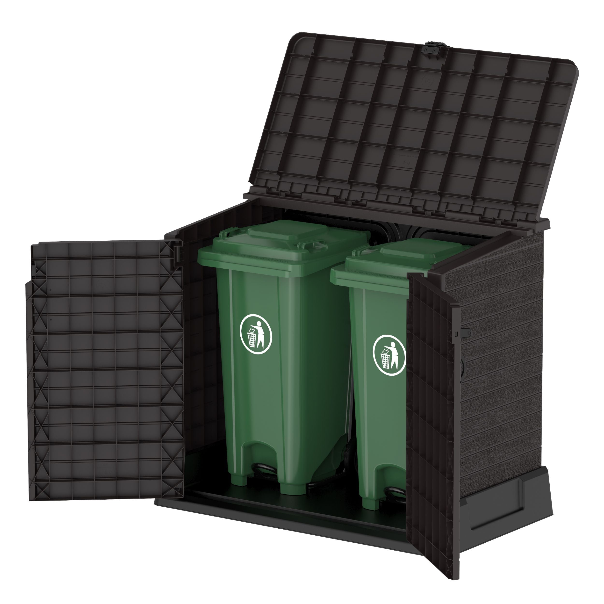 Gartenschuppen | 850L | aus Kunststoff | wetterfester Geräteschuppen für Gartengeräte, Outdoor-Ausrüstung & Zubehör | Dunkelbraun