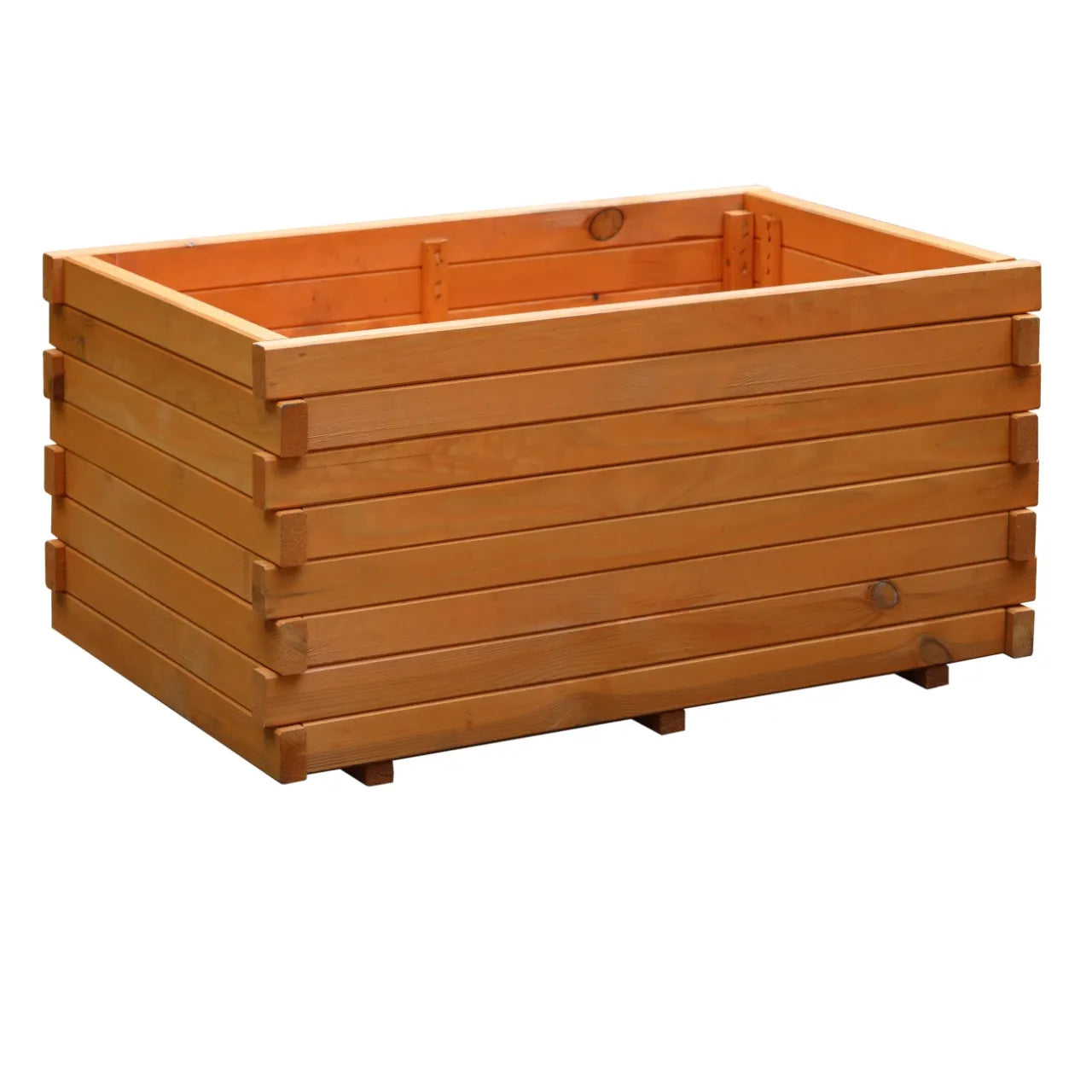 Pflanzkasten "Siena" mit Pflanzfolie, honigbraun, 80x50x39 cm – großer rechteckiger Holz-Blumenkasten für Garten & Terrasse