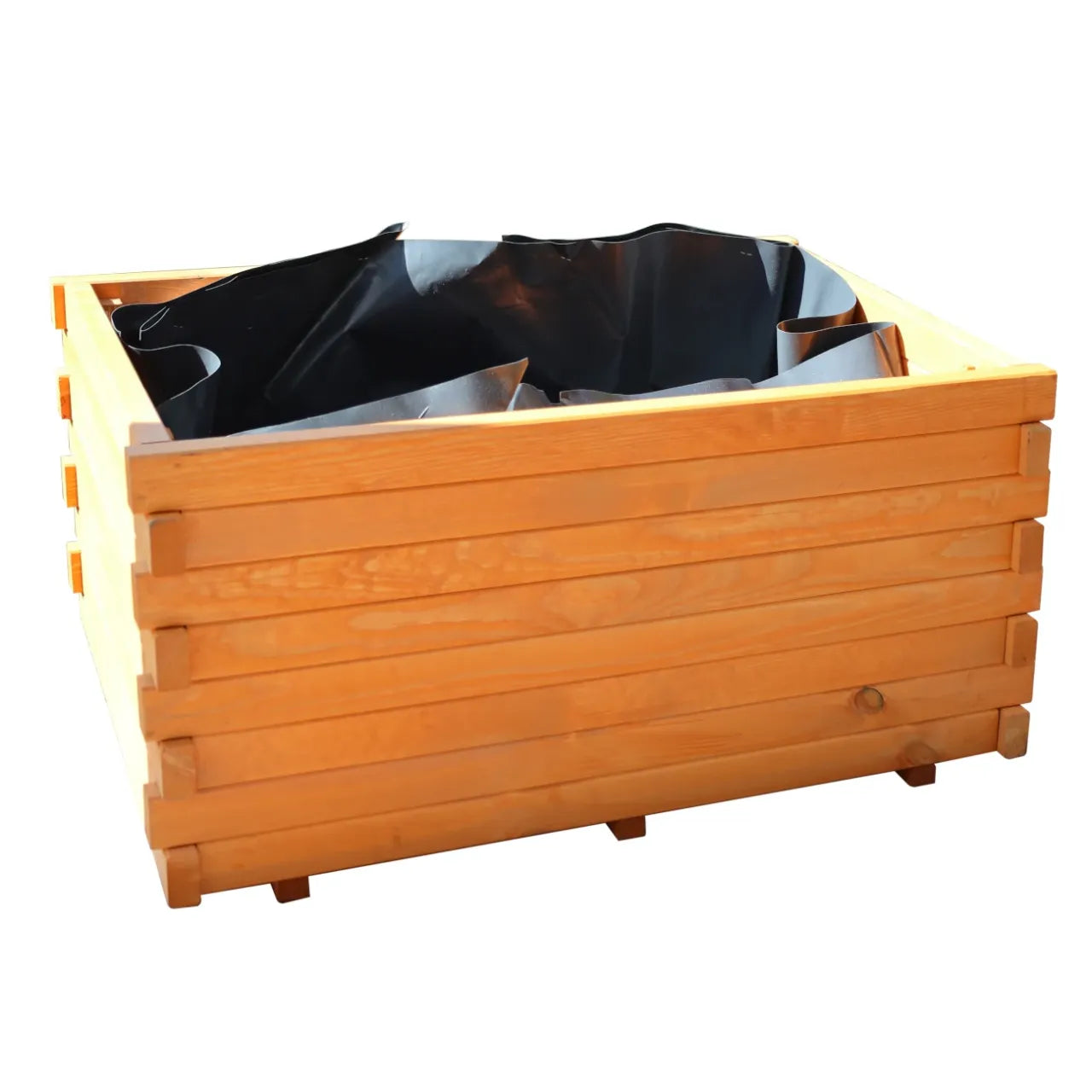 Pflanzkasten "Siena" mit Pflanzfolie, honigbraun, 80x50x39 cm – großer rechteckiger Holz-Blumenkasten für Garten & Terrasse