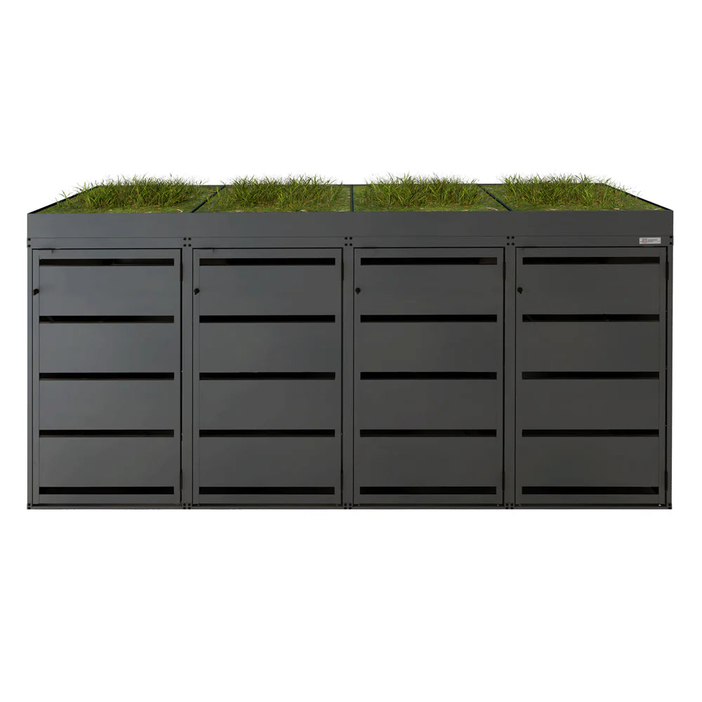 "GREENBOXX" 4er Set Mülltonnenbox 120L mit Grünfläche