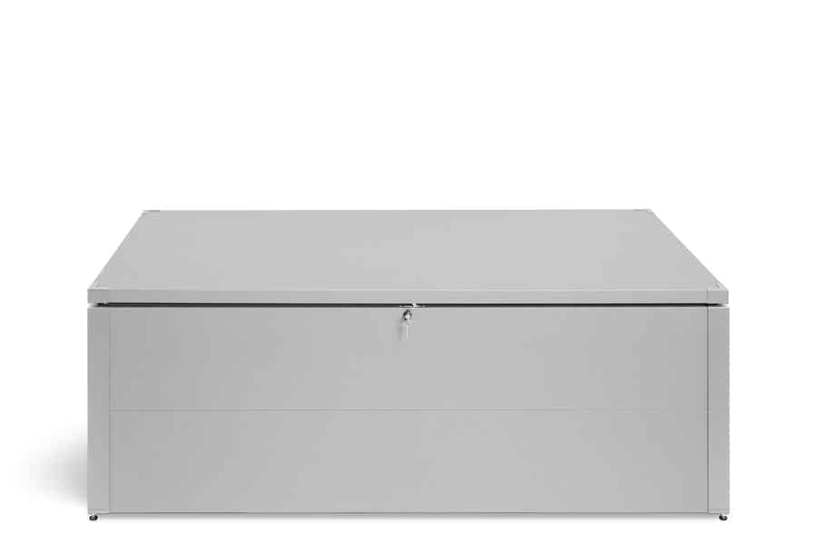 Auflagenbox 900 L XXL Gartenzeit® Auflagenbox 900 L – XXL Gartenbox Aus Pulverbeschichtetem Stahl, Wetterfest & Abschließbar, Als Sitzbank Nutzbar, 148x83x87 Cm